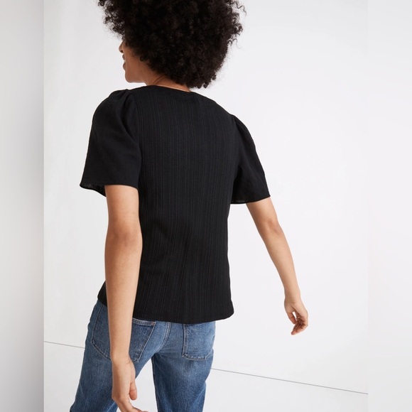 Madewelll Flutter-Sleeve Weavemix‎ Ribbed Top - Picture 2 of 6